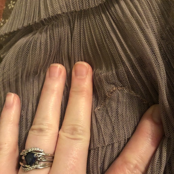 BCBGMaxAzria Satin Scalloped Strapless Mini Dress - Picture 7 of 8